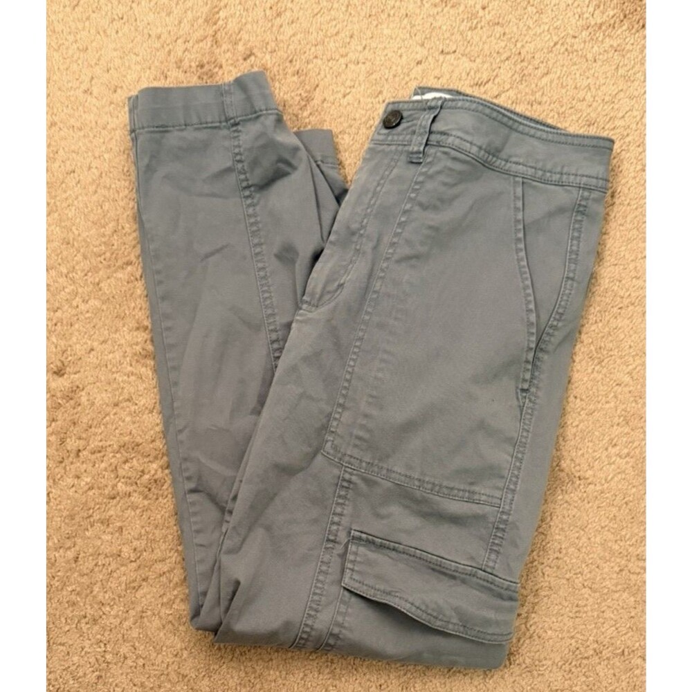 DKNY Jeans Gray Cargo Pants with Cargo Pockets Twill Cotton Spandex Size 6